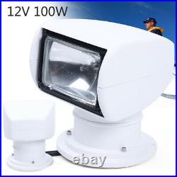 100W 12V LED Remote Control Marine Boat Car Searchlight Wireless Spotlight NEW
