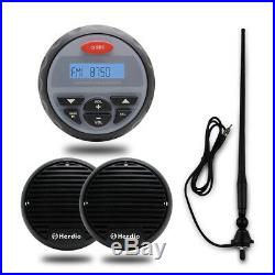 12V Marine Boat Bluetooth Radio Stereo Receiver +3 Boat Speakers+FM/AM Antenna