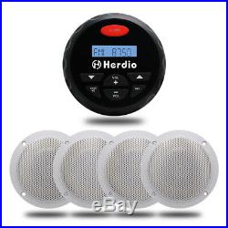 12 V Marine Radio Stereo Boat Bluetooth MP3 Player+2 Pair 4Car Celling Speakers