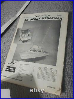 1968 Lindberg CHRIS CRAFT 40' SPORT FISHERMAN Radio Control BOAT MODEL KIT1/16