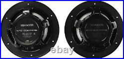 2 Kenwood 8 Inch 300 Watt Powersports/Marine Boat Black Speakers KFC-2053MRB