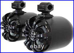 (2) WB65 Black 6.5 600W Metal Marine Wakeboard Swivel Tower Speakers