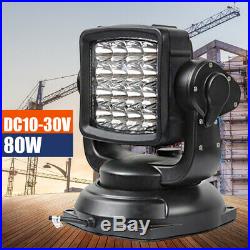 360° LED Remote Control Spotlight Boat Marine Wireless Search Light 80W US STOCK