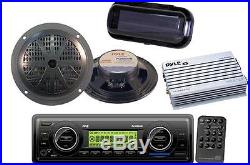 4X50Watt Marine Boat Yacht USB MP3 SD Stereo Radio 2 X Speakers Amp and Cover