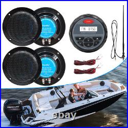 4 Boat Ceiling Speakers+Antenna+Marine Audio Waterproof Bluetooth Stereo System