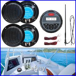 4 Boat Ceiling Speakers+ Marine Audio Waterproof Bluetooth Stereo Radio+Antenna