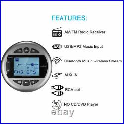 4 Boat Speakers Audio and 4 Marine Bluetooth Radio Waterproof Receiver USB USA