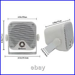 4 Boat Speakers Audio and 4 Marine Bluetooth Radio Waterproof Receiver USB USA