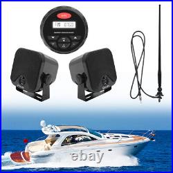 4 Heavy Duty Speakers+Marine Boat Radio Bluetooth Stereo Receiver+FM AM Antenna