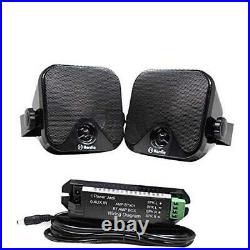 4 Inches Heavy Duty Waterproof Boat Marine Box Bluetooth Outdoor Speakers Black