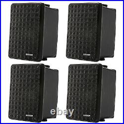 4 X Kicker KB6 Full-Range Outdoor Black 2-Way 150W Peak Power Boat Box Speakers