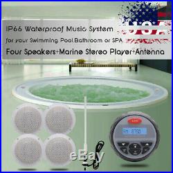 4 inch Waterproof Marine Audio+4PCs 4 Boat Golf cart Speaker+ Radio Aerial