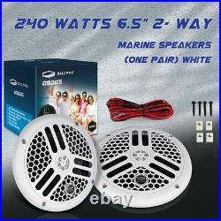 6.5 240W Marine Speakers System and Bluetooth Boat Radio and Waterproof Antenna