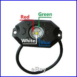 6 Pods White & RGB LED Rock Light Wireless Bluetooth Music Control + Wiring kit