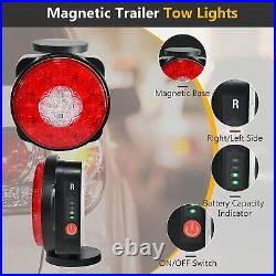 7-Pin Wireless LED Trailer Tow Lights Kit Magnetic Running For Boat, RV, Trucks