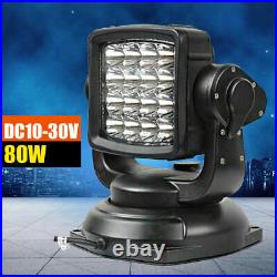 80W Spot Beam LED Search Light Off-Road Marine Boat Car Wireless Remote US STOCK