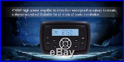 ATV UTV Audio Marine car Boat Bluetooth Stereo Radio 4 140W Speakers Antenna