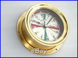 All Brass Chelsea Clock USA Timemaster Ships Boat Radio Room Marine Deck Clock