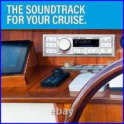 BOSS Audio Systems MR500UAB Marine Stereo & Kicker KM Series Boat Speakers 4-Pk
