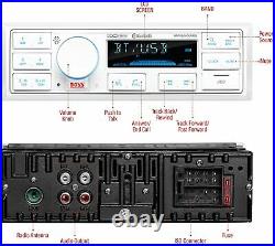 BOSS Audio Systems MR500UAB Marine Stereo & Kicker KM Series Boat Speakers 4-Pk