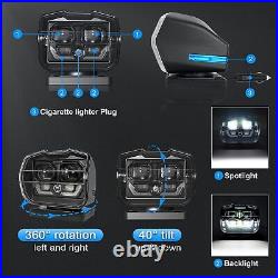 Black LED Remote Control Marine Boat SUV Truck Searchlight Wireless Spotlight