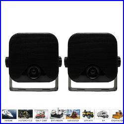Bluetooth Marine Audio System Kit Boat Radio + 2 Pair Waterproof Stereo Speakers