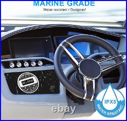 Bluetooth Marine Boat Radio Receiver Waterproof Gauge Stereo System HD LCD Aux