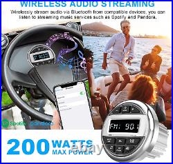 Bluetooth Marine Boat Radio Receiver Waterproof Gauge Stereo System HD LCD Aux