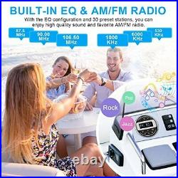 Bluetooth Marine Boat Radio Receiver Waterproof Marine Gauge Stereo System