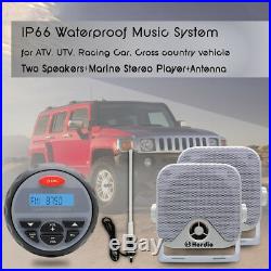 Bluetooth Marine Boat Radio Stereo Mp3 Player+42 Way Box Stereo Speakers+Aerial