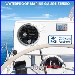 Bluetooth Marine Gauge Radio Receiver Waterproof Boat Stereo Digital Mult