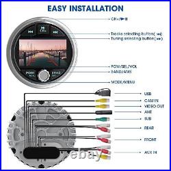 Bluetooth Marine Gauge Radio Receiver Waterproof Boat Stereo Digital Mult