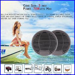 Bluetooth Marine Radio Stereo Receiver + Boat Flush Mount Speakers+FM/AM Aerial