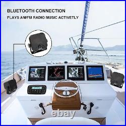 Bluetooth Marine Radio System 4 Speakers + Antenna Waterproof AM/FM Radio Boats
