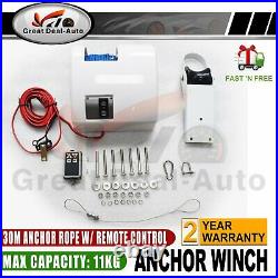 Boat Anchor Winch Electric Marine Saltwater With Wireless Remote Control Kit