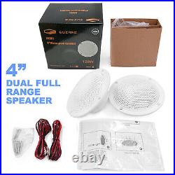 Boat Audio Package with 4 Waterproof Stereo Speakers 2Pairs and FM AM Radio