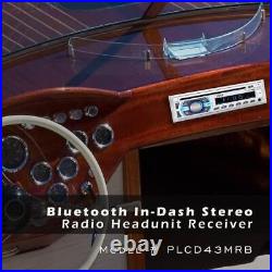Boat Bluetooth Marine Stereo Receiver Head Unit Din Single Speaker Wireless NEW