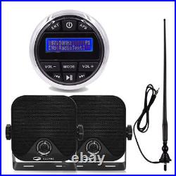 Boat DAB+ Radio Marine Stereo Receiver Bluetooth with 4 Box Speakers and Antenna