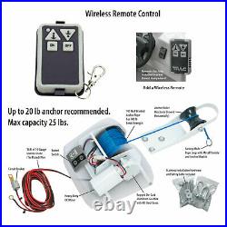 Boat Electric Anchor Winch with Remote Wireless Control Marine Windlass 25 LBS