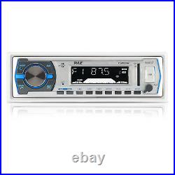 Boat Outdoor Pyle Radio Receiver AUX Input USB Slot Player 4 White Box Speakers