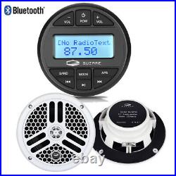 Boat Radio Marine Stereo System Waterproof Bluetooth with 6.5'' 120W Speakers