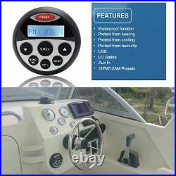 Boat Stereo Bluetooth Audio Marine Radio+4 2 Pair Waterproof Car Speakers + USB