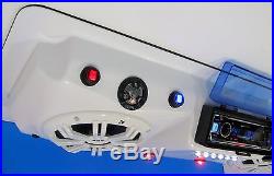 Boat T Top Radio Overhead Console Stereo Radio Bluetooth Marine Kicker Speakers