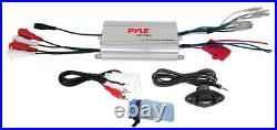 Boat Yacht Radio Player AUX Input withRemote & 4 Black Box Speakers Amp & Cover