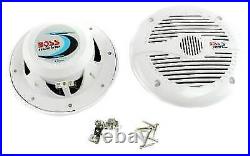 Boss 3 Gauge Marine MP3/Radio Bluetooth ATV Boat & 6.5 Speakers