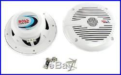 Boss 3 Gauge Marine MP3/Radio Receiver Bluetooth ATV Boat & 6.5 Speakers