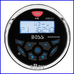 Boss Audio MGR350B 3 Gauge Hole Marine Bluetooth MP3 Stereo Radio Boat Receiver