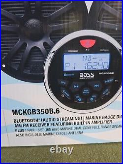 Boss Audio Mckgb350b. 6 Marine Gauge Radio with Marine Antenna