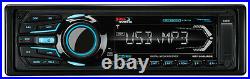 Boss Boat USB iPod iPhone SD AM FM Bluetooth Radio & 4 Marine Black Box Speakers