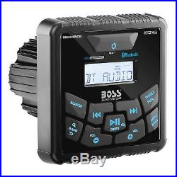 Boss Gauge Marine Bluetooth MP3 Radio Stereo Boat Audio Receiver Player (4 Pack)